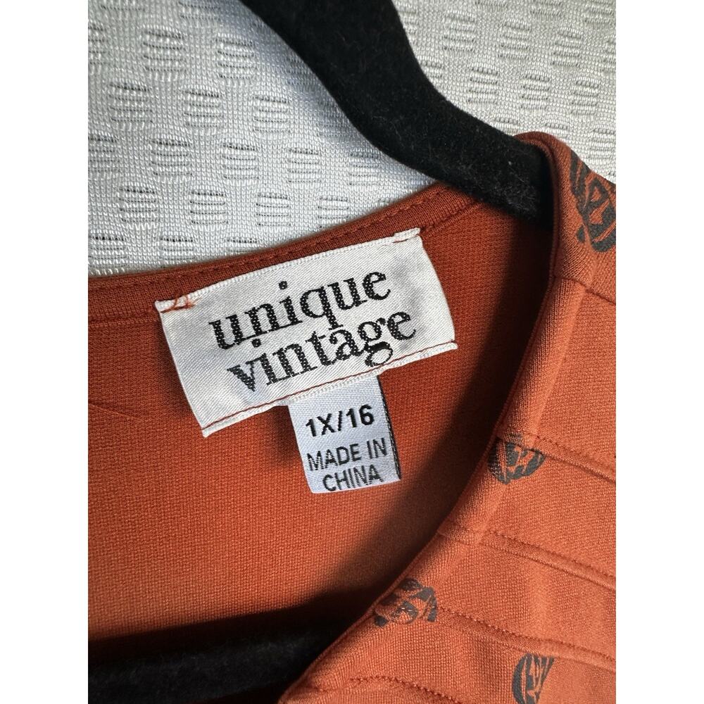 Unique Vintage brand Halloween Pumpkin Jack-o'-lantern dress XL 1x 16 - Picture 3 of 15